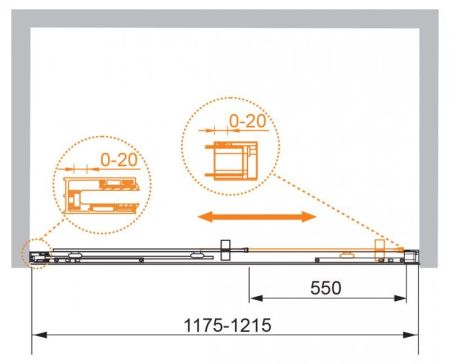 Душевая дверь в нишу CEZARES PREMIER-W-SOFT-BF-1, артикул PREMIER-SOFT-BF-1-130-C-Cr-IV