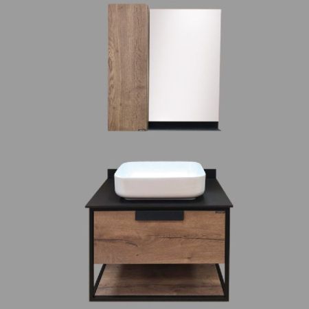 Зеркало со шкафом Comforty Кельн 75 4149061 Дуб темный, артикул 4149061