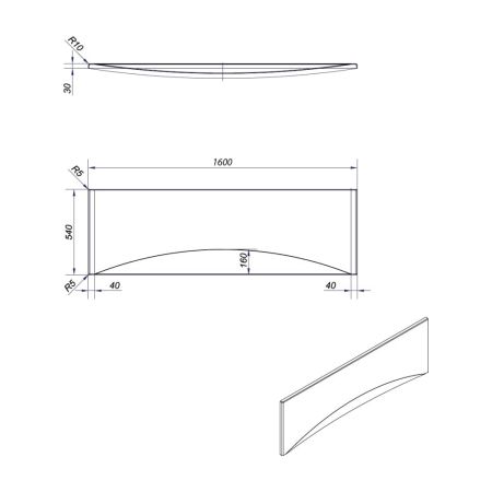 Панель для акриловых ванн MITO RED 160 (63381), артикул 63381