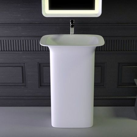 KNIEF Glam Раковина отдельностоящая 60х45х86 cm, выпуск в пол, цвет белый матовый ЦЕНА со склада), артикул 0600-082-01