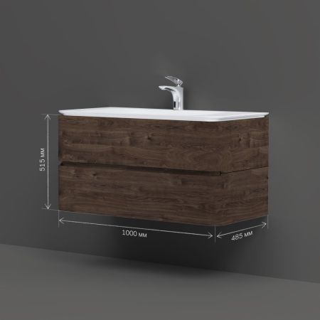 M30FHX1002TF Sensation, База под раковину, подвесная, 100 см, ящики, табачный дуб, текстурированная,, артикул M30FHX1002TF