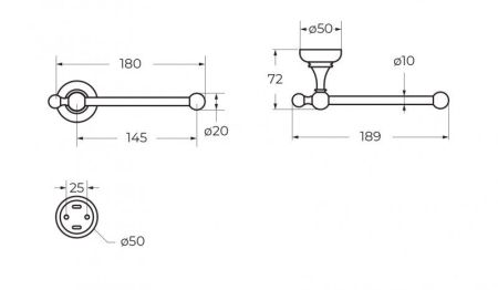 Держатель для туалетной бумаги CEZARES APHRODITE-TH04, артикул APHRODITE-TH04-01-M