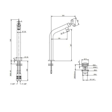 Bongio Acquacarica Смеситель для раковины, цвет хром/белый, артикул 63532CRBI