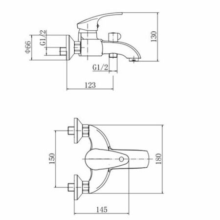 Смеситель для ванны FASHUN A3221, хром, артикул A3221