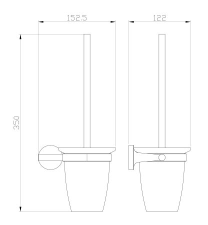 Туалетный ершик в комплекте WONZON & WOGHAND SIMPLE, Хром (WW-6529), артикул WW-6529