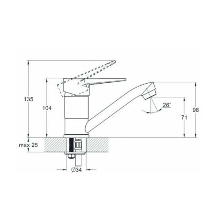 Смеситель для кухни D-Lin D153368, хром, артикул D153368