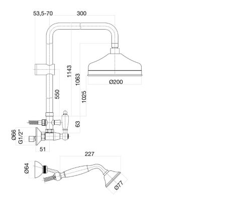Душевая система Fiore COLONIALE BLACK 22ZZ0620, бронза, артикул 22ZZ0620