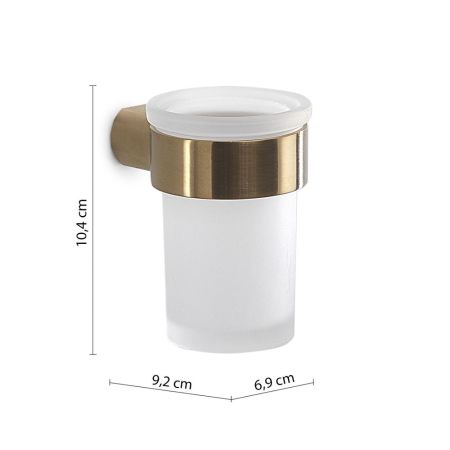 Gedy Pirenei, настенный стеклянный стакан, цвет матовое золото (PVD), артикул PI10(88)