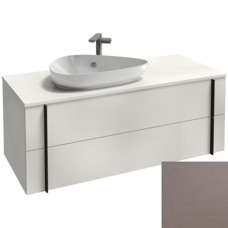 EB3041-NR2 тумба под раковину NOUVELLE VAGUE 2 ящика /120x51,2x46,8/ (коричневая кожа), артикул EB3041-NR2