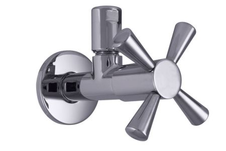 Schlosser Starlight, угловой вентиль с компрессионной гайкой, подключение 1/2"х3/8", цвет хром, артикул 7245-1550-001
