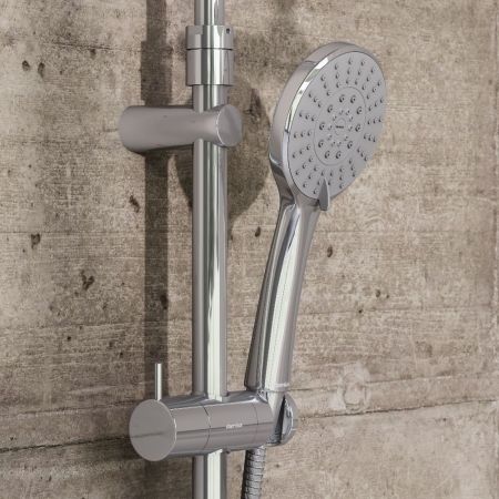 977730000 ДС Jupiter со смесителем полкой: верхний душ, ручной душ., штанга варио, хром, артикул 977730000