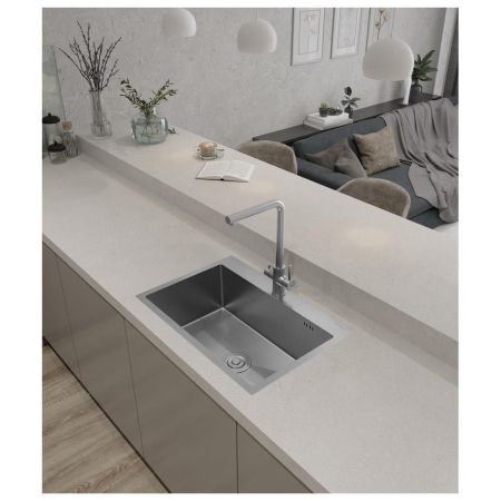 Кухонная мойка GranFest 6545, нержавеющая сталь, артикул 6545 нерж