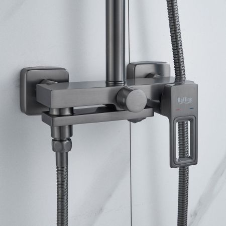 Душевая система Raffine F3696T, оружейная сталь