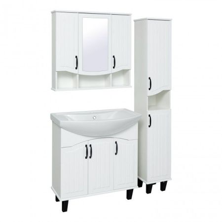 Зеркальный шкаф Runo Марсель 80 4620750028824 Белый