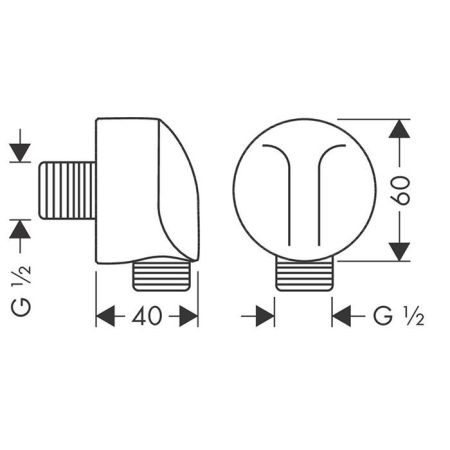 Шланговое подсоединение, Hansgrohe, Fixfit, стандарт подвода воды-1/2", без клапана обратного тока E, внутренняя часть из металла, цвет-шлифованная бронза, артикул 27454140