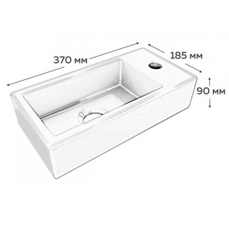 Раковина подвесная Maretti AR13PD38-844, белая, артикул AR13PD38-844