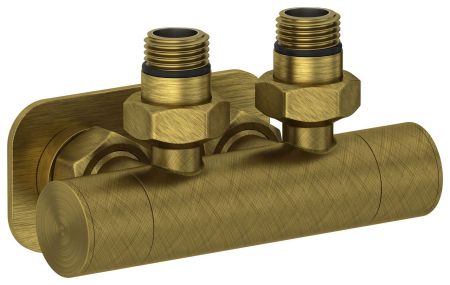 Вентиль, Сунержа, EU50, 2 х НР G 1/2" / 2 х НГ G 3/4", угловой, скрытый, материал-нержавеющая сталь, цвет-состаренная бронза