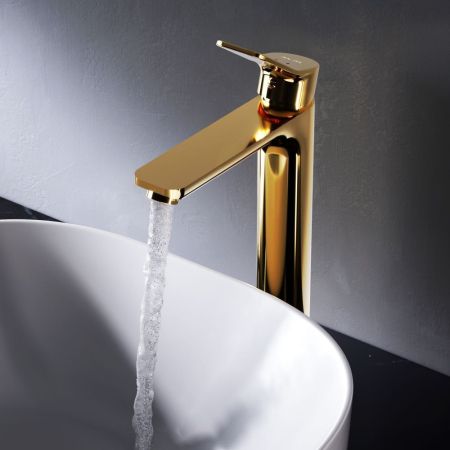 F85A92099 X-Joy, смеситель д/умывальника высокий, золото, артикул F85A92099