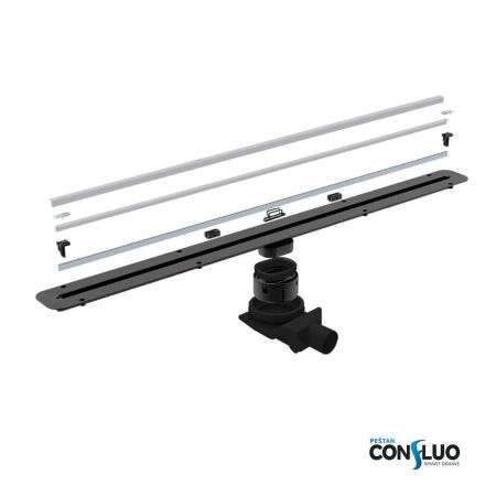 Душевой лоток, Pestan, Confluo Slim Line, ширина, мм-116, длина, мм-300, высота, мм-120, монтаж-в пол, вид затвора-гидрозатвор, пропускная способность, л/сек-0.8, сифон-S-образный из PP, опоры-есть 2 шт, декоративная дизайн-вставка-есть, материал дизайн-в, артикул 13100030