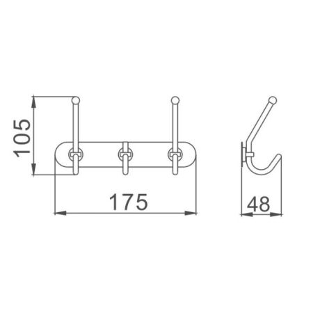 Планка с крючками для полотенец Haiba HB201-3, хром