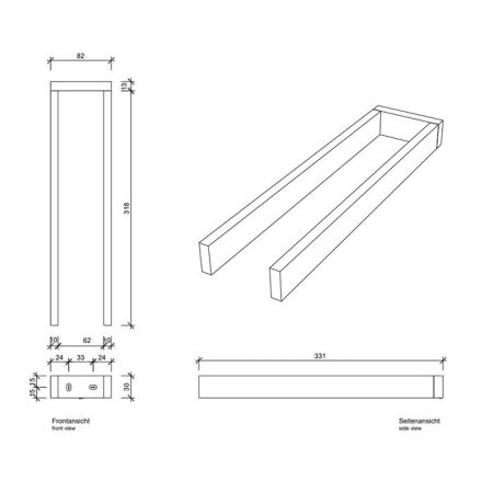 Decor Walther Contract Полотенцедержатель 33см., подвесной, двойной, цвет: хром, артикул 0651100