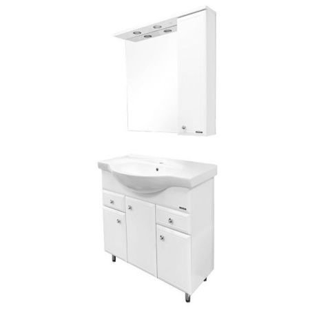 Зеркало со шкафом Comforty Сочи 85 3132119 Белый глянец