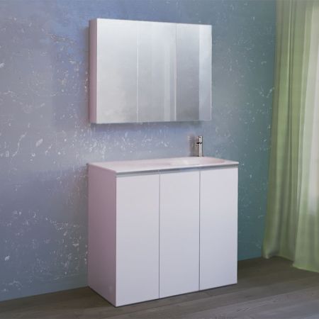 Зеркальный шкаф Raval Great 100 Белый, артикул Gre.03.100/W