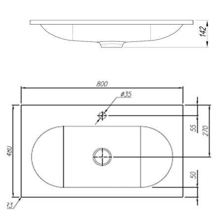 Раковина Florentina Гавана 80 см 10.260.00800.307, серый шёлк, артикул 10.260.00800.307