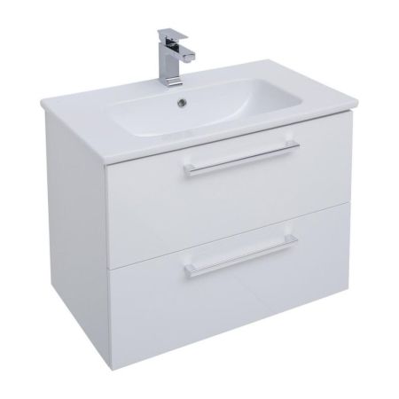 Тумба с раковиной подвесная Dreja Gio 80 см, белый, артикул 77-0103W-com