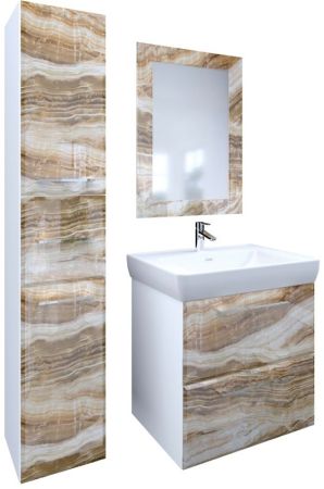 Шкаф пенал Marka One Visbaden 30П L Black stone, артикул У73180