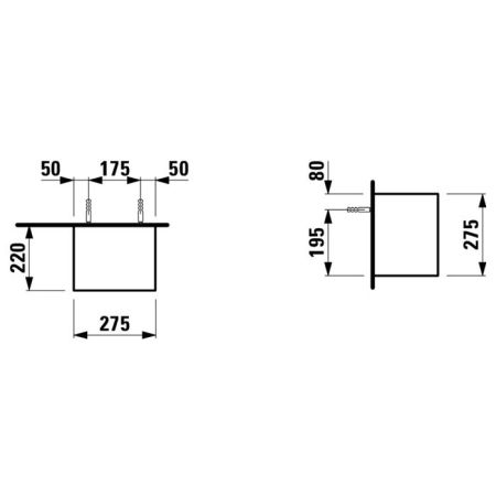 Laufen Palomba Шкаф подвесной, 275х220х275мм, цвет: серый, артикул 4.0700.1.180.223.1