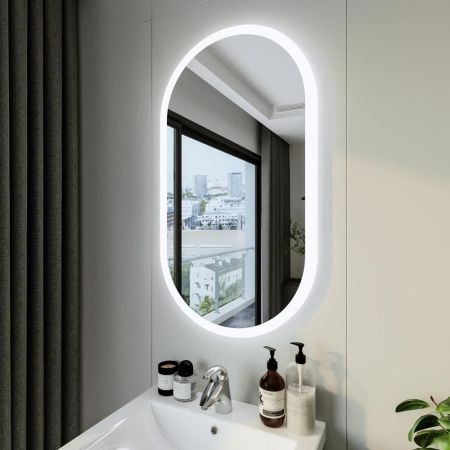 Зеркало Бриклаер Вега 55 овал сенсор на зеркале бесконтактный, артикул 4627125415616