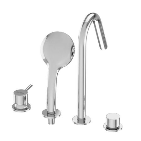 Смеситель на борт ванны LEAF-BVDM4-L, артикул LEAF-BVDM4-L-SR