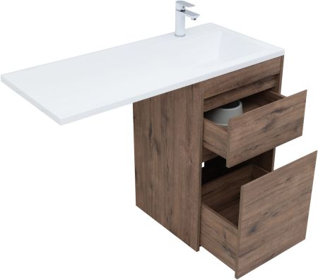 Тумба под раковину Aquanet Токио 48 дуб веллингтон (напольная 2 ящика), артикул 00333647