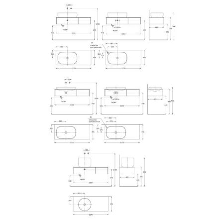 Тумба MAGICA подвесная 120, 2 ящика, вечерний серый матовый