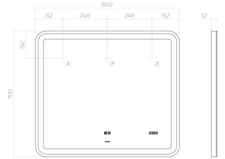 Зеркало VIGO Grani(Bora) Luxe z.GRI.80.Luxe, 80 см, артикул z.GRI.80.Luxe