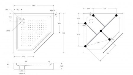 TRAY-BB-P-90-15-W Акриловый поддон, артикул TRAY-BB-P-90-15-W