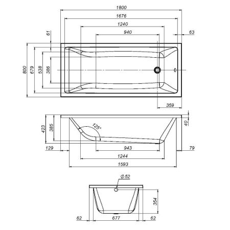 W93A-180-080W-R Gem каркас для ванны 180х80 см, артикул W93A-180-080W-R