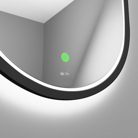 Зеркало LANGAS BLACK с LED подсветкой и сенсором, 400х800, артикул OWLM200302