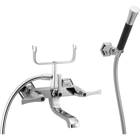 CISAL Cherie Смеситель для ванны двухрычажный, с душевым комплектом, цвет хром/черный, артикул CF0001206T