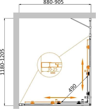 Душевой уголок CEZARES MOLVENO-AH-21, артикул MOLVENO-AH-21-90+30-C-Cr-IV