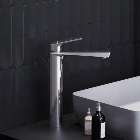 400250000 Merkur высокий смеситель для умывальника, хром