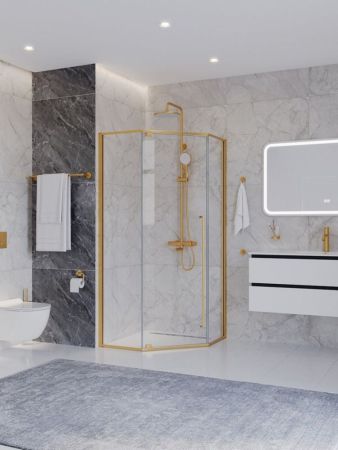 PLANE-P-1-100-C-IN Душевой уголок, отделка Сатин, артикул PLANE-P-1-100-C-IN