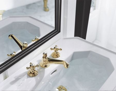 Смеситель для раковины Kludi Adlon 510464520 Золото 23 карат, артикул 510464520