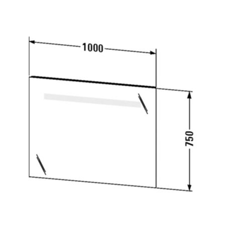 Duravit Ketho Зеркало с подсветкой 1000х41х75 см, 1 сэнс выкл справа внизу