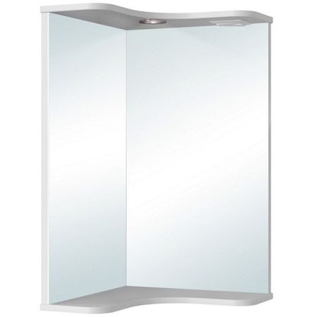 Зеркало Runo Классик 65 4620750028251 угловое с подсветкой Белое