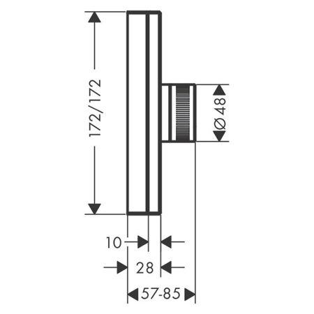 AX Edge Встраиваемый термостат для душа Highflow, на 1 источник (внешняя часть), цвет: хром, артикул 46740000