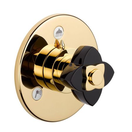 THG PETALE DE CRISTAL NOIR Переключатель встраиваемый, внешняя часть, цвет полированное золото