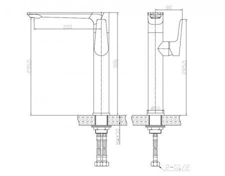 Смеситель для накладных раковин BELBAGNO ANCONA-LMC2-CRM