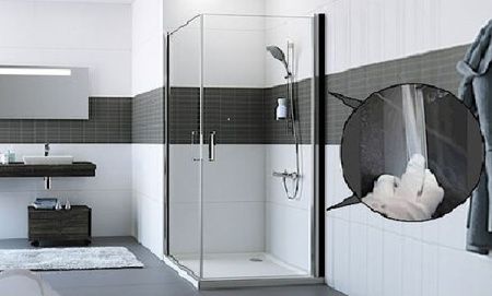 Душевой уголок Huppe Fracture 100х100 квадратный профиль Хром стекло прозрачное